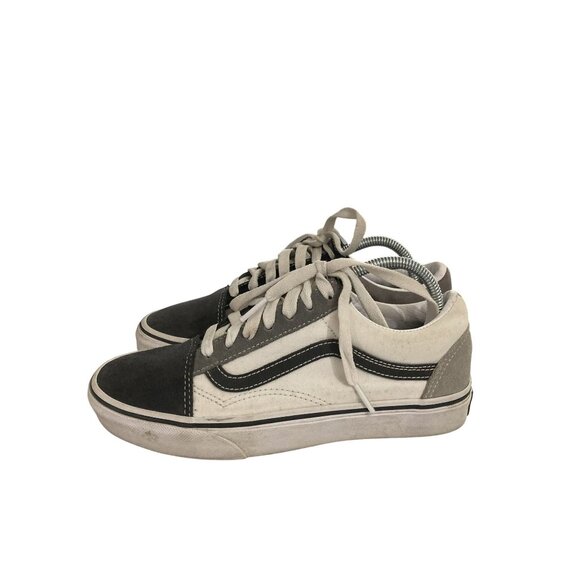 Vans Old Skool Unisex sz Women 7 Men 5.5 Black White Canvas Skate Sneakers Shoes - Picture 3 of 8